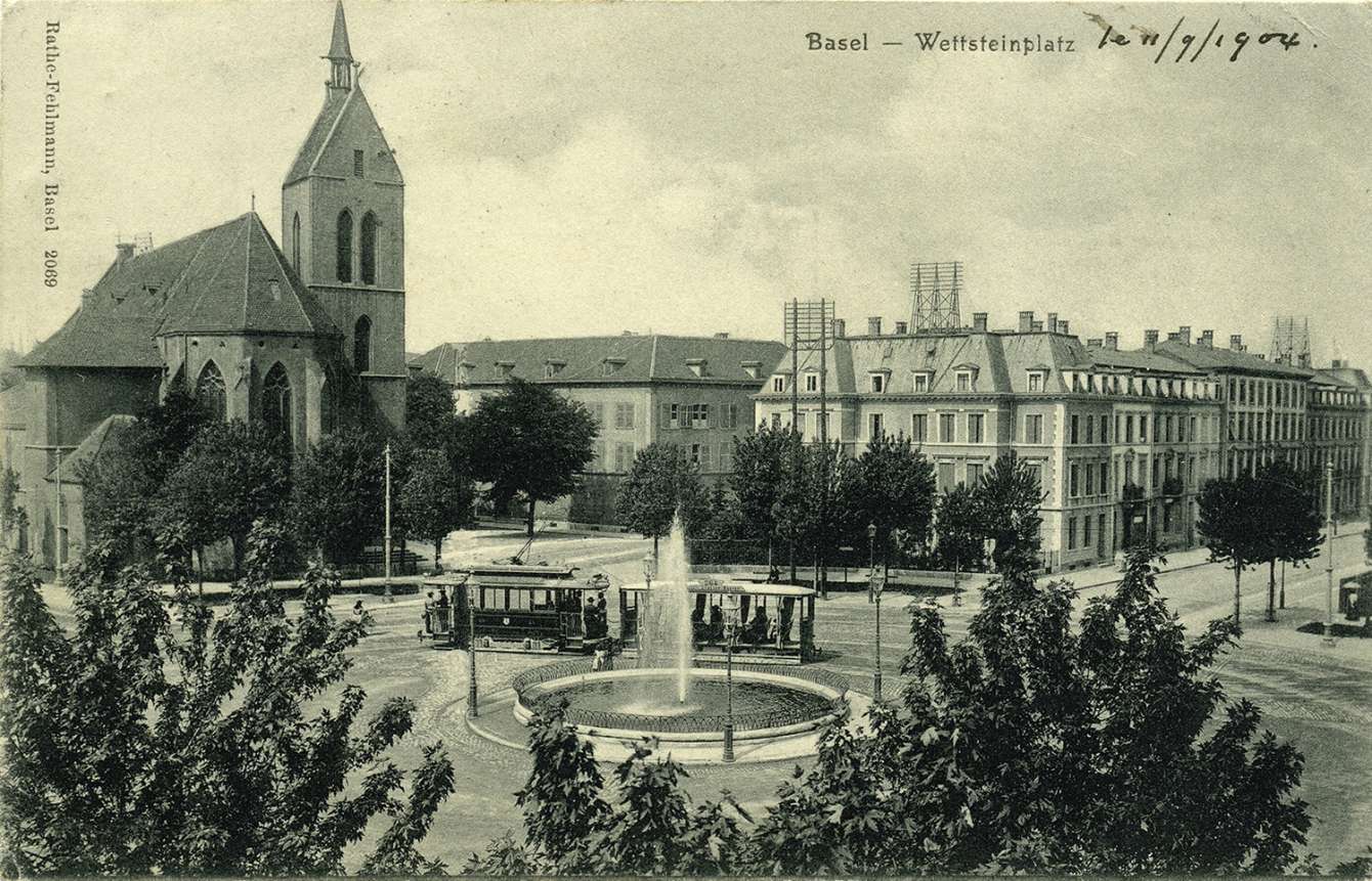 Wetsteinplatz Basel, Ansichtskarte, 1904